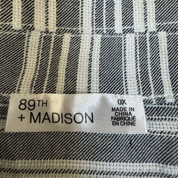 89th + Madison Button Down Striped 100% Cotton Jacket Sz 0X - Picture 4 of 7